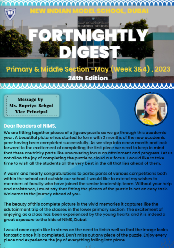 Fortnightly Digest Primary & Middle Section – May (Week 3,4) 2023